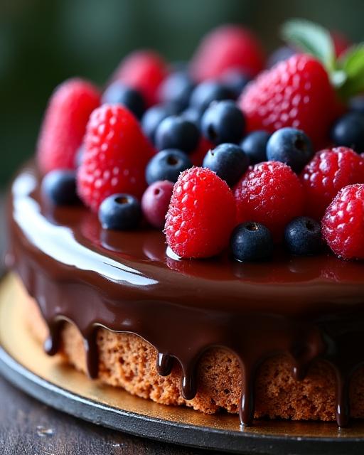 Torta Sacher artigianale con glassa al cioccolato.